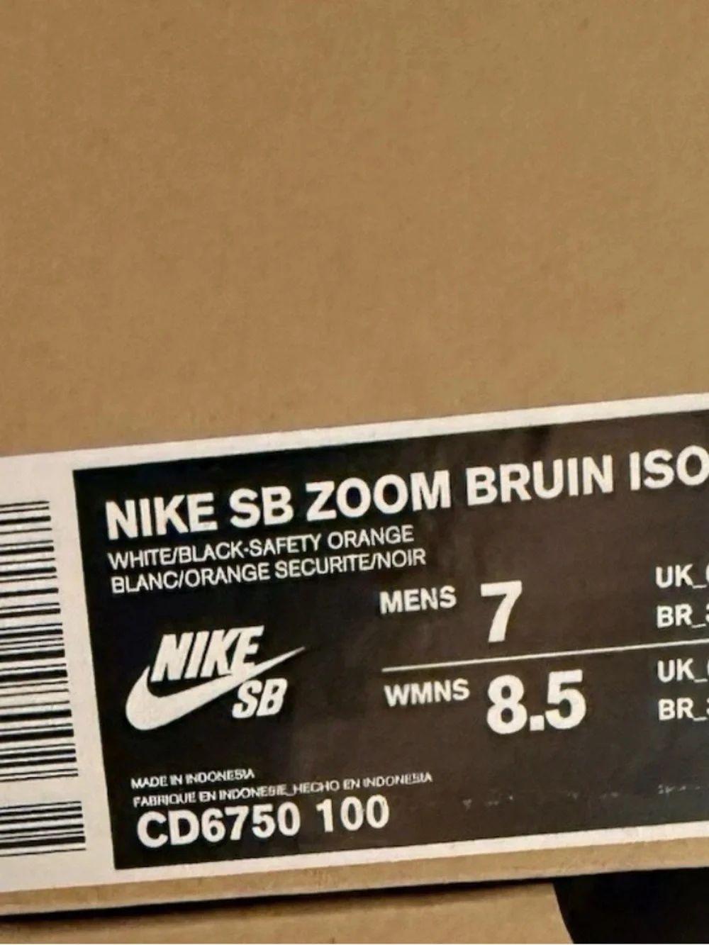Nike SB Zoom Bruin ISO Orange Label men’s size 7 skateboard shoes NEW!